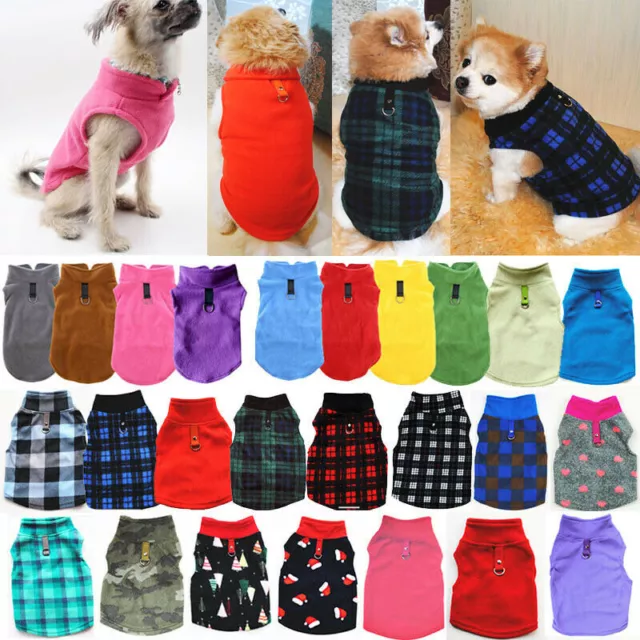 Pet Dog Warm Coat Fleece Jacket Jumper Sweater Winter Clothes Puppy Vest Outfit`