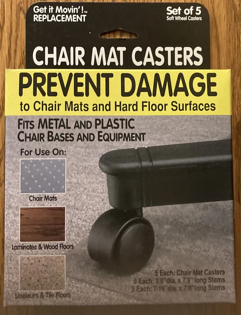 Master Replacement Chair Mat Soft Wheel Casters Set of 5 - Brand New In Package