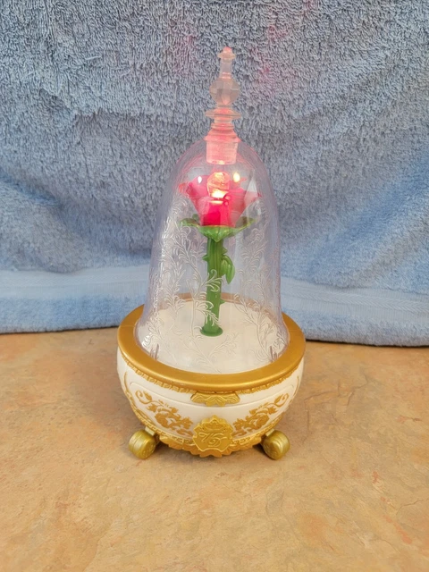 DISNEY BEAUTY AND the Beast Enchanted Rose Light Up Jewelry Box with ...