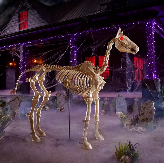 NEW 2023 HOME Accents Holiday Skeleton Life Size LED Horse 6 Ft 379.99