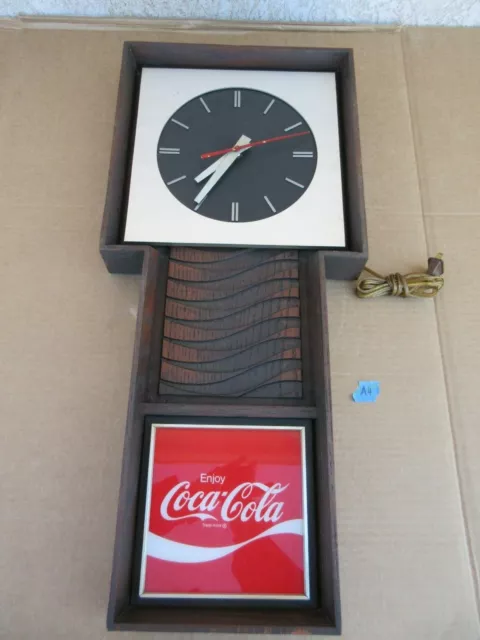 Vintage Enjoy Coca Cola Hanging Wall Clock Sign Advertisement  A4