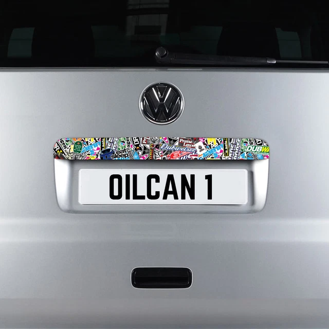 Number Plate Moduling VW T5 REAR NUMBER PLATE MOULDING sticker bomb wrap decal sheet oilcan ...