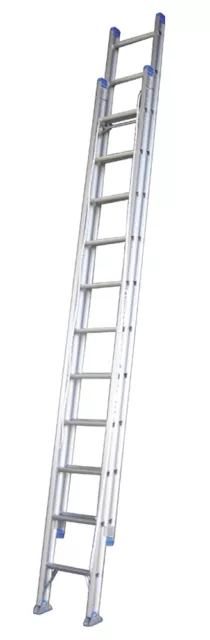 INDALEX Pro Series Aluminium Extension Ladder 26ft 4.4m-7.8m with Swivel Feet