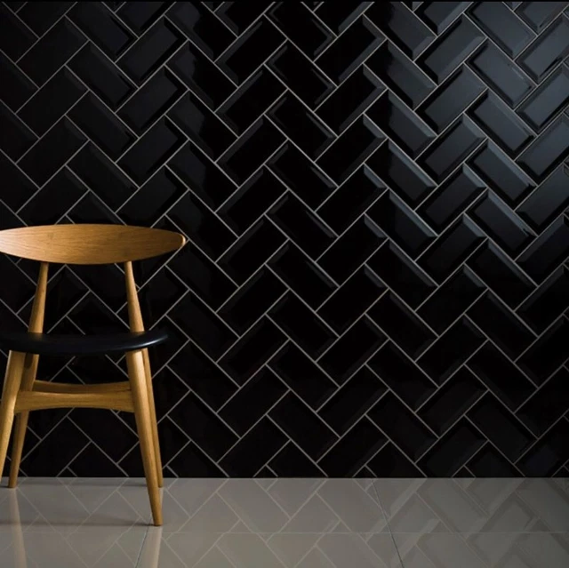 12 pcs. *Gloss Black* 3" X 6" Subway Ceramic Tiles; by American Olean, New Stock
