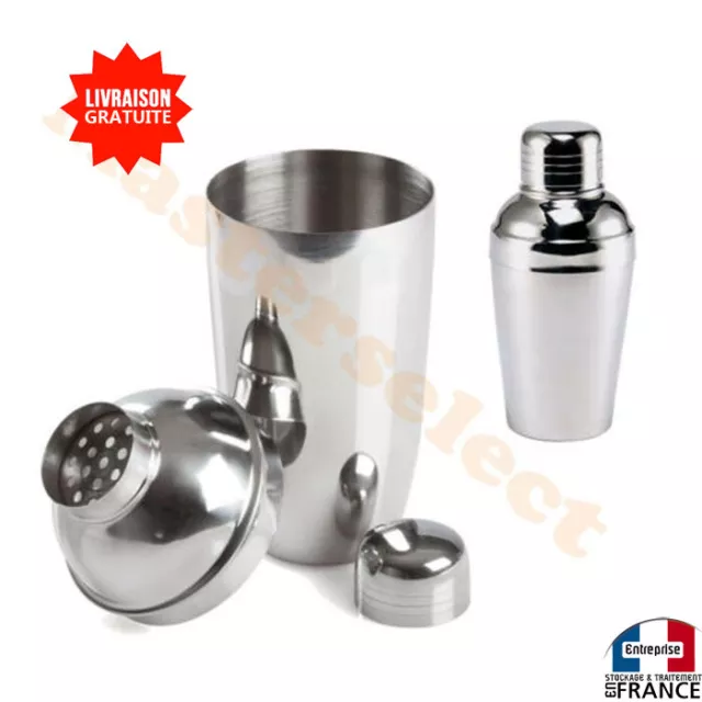 Petit shaker à cocktails mélangeur inox 350ml avec grille