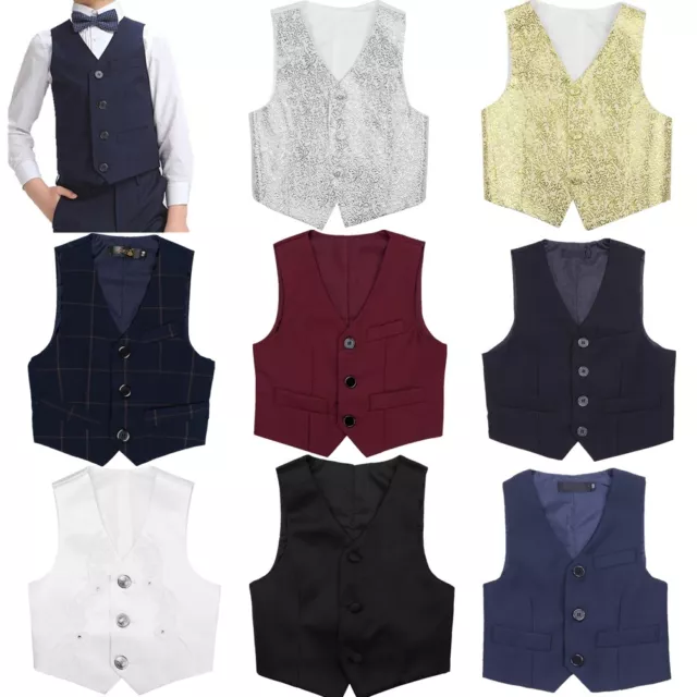 Gilet Gilet Gilet Vita Formale Ragazzi Gentleman Party Matrimonio Costumi Smoking