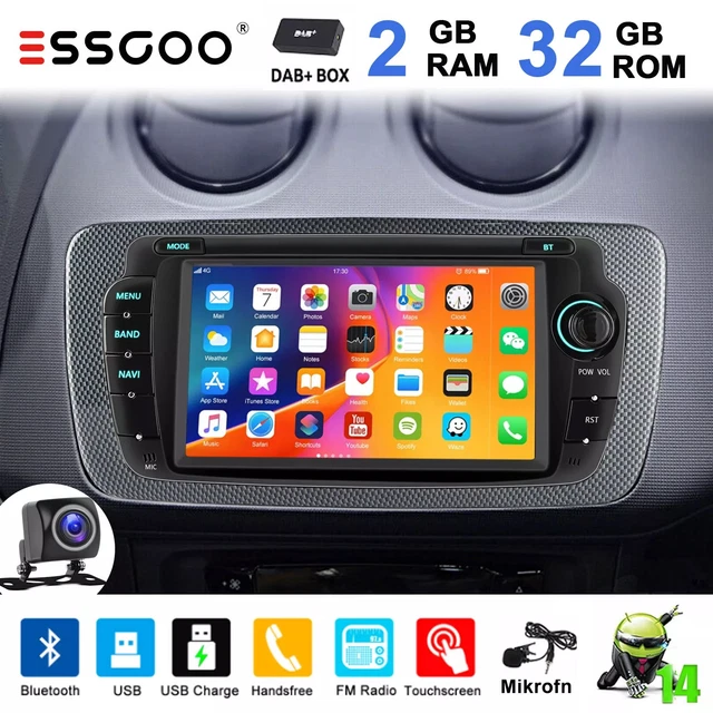 Hikity 2G+64G Android 15 Autoradio Pour Seat Ibiza 6J 2009-2013