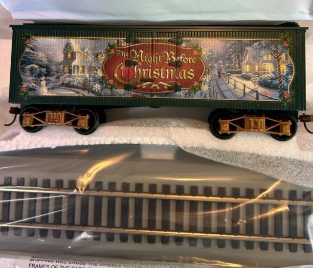 Thomas Kinkade Hawthorne Village Train Talking Box Car "Night Before Christmas"