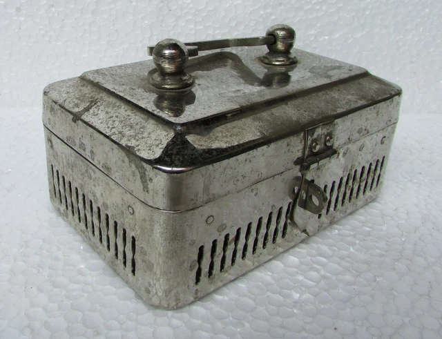 Old Brass Handcrafted Jali Cut  6 Compartment Betel Nut Box Paandan