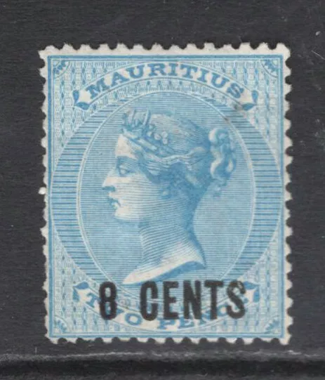 M15685 Mauritius 1878 SG85 - 8c on 2d blue. Poor perfs at left.