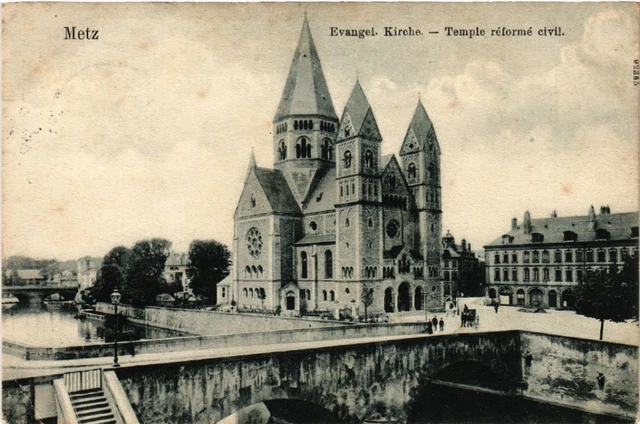 CPA AK METZ - Evangel. Kirche - TEMPLE reforme civil (454956)