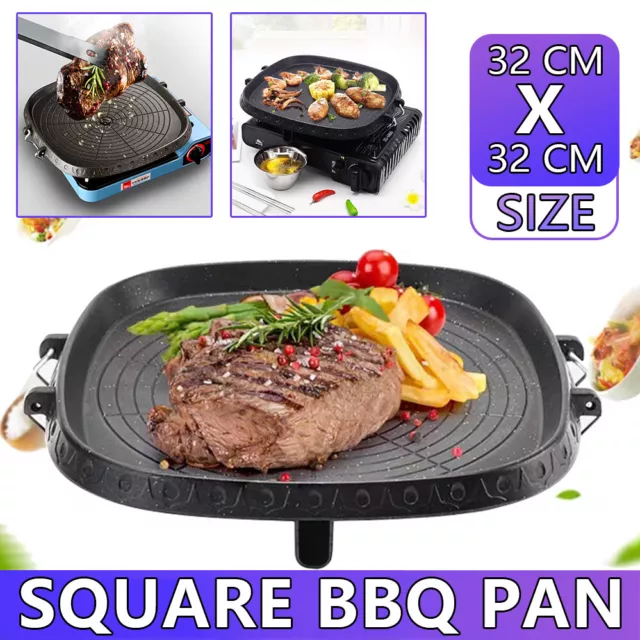 Portable Coating Gas Stove Marble Grill Plate Korean Non Stick BBQ Pan ACB#