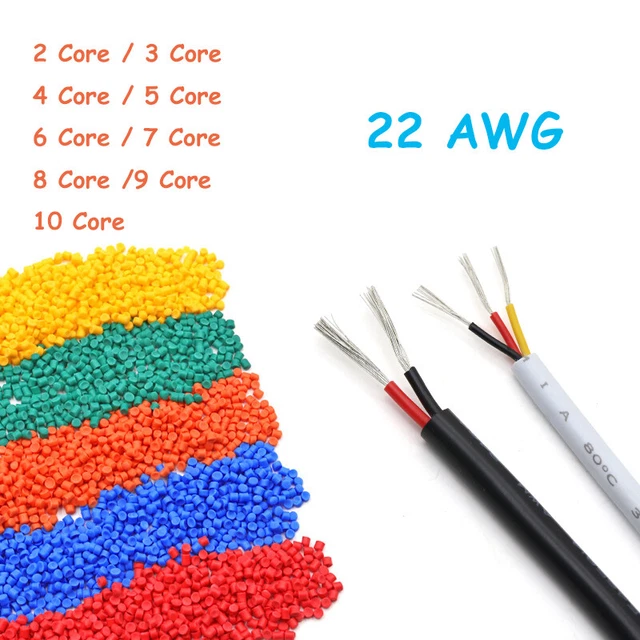 Multi Core PVC Cable 22 AWG 2/3/4/5/6/7/8/9/10 Core Signal Flexible Copper Wire