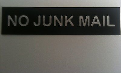 No Junk Mail Engraved Acrylic Sign 130X30Mm, Letter Box, Junk, Mail