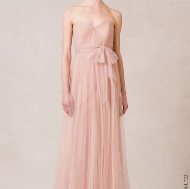 Jenny Yoo Women's Annabelle Convertible Tulle Column Dress Blush Pink Size 12