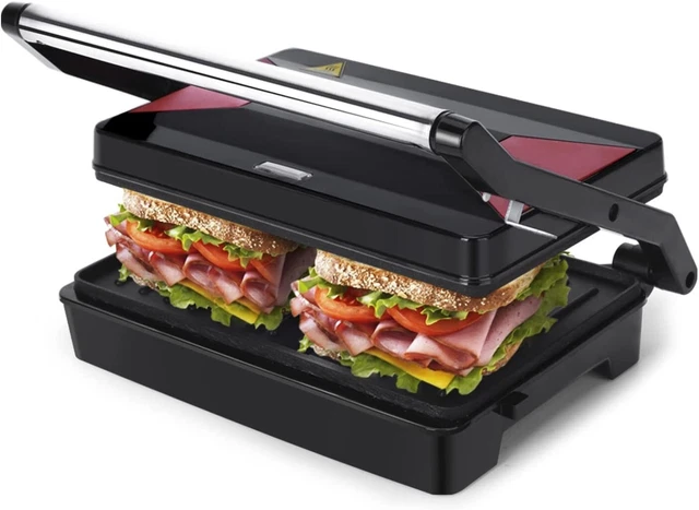 Grille Electrique, Sandwich Et Machine De Panini, Puissance 1000W, Plaques