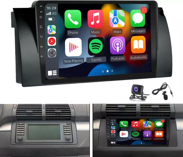 2G+32G Android 12 Carplay GPS Navi Car Stereo Radio Head Unit For BMW E39 E53 X5
