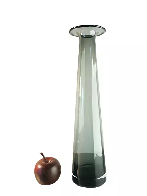 GRAL Glas H.-Th. Baumann Vase 50er 60er 40,5 cm Vintage Rauchglas