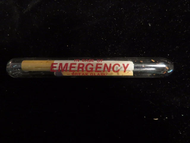 VINTAGE EMERGENCY MARLBORO cigarette and wood match in glass tube $5.99