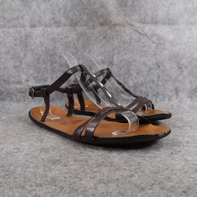 Volcom Shoes Womens 9 Sandal Casual Flats Strappy Buckle Slingback Brown Comfort