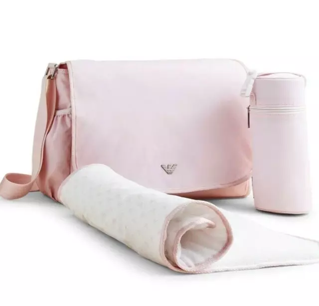 Giorgio ARMANI Junior Baby Diaper Changing Bag With Mat + Bottle Bag +Dust Cover