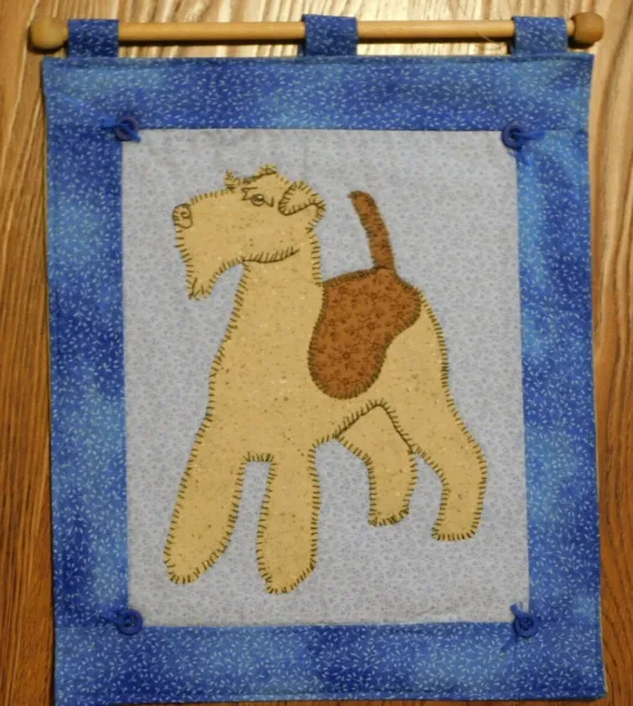 Handmade Welsh Terrier Dog Hand Stitched Wall Hanging