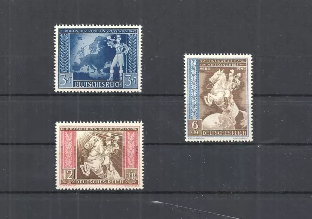 Deutsches Reich, 1942 Michelnummern: 820 - 822 **, postfrisch, Katalogwert € 5