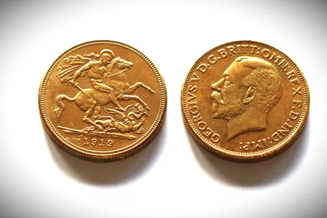 Gold plated Full sovereign King George Head British coin