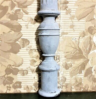Victorian gray painted wood carving column Antique french architectural salvage 6
