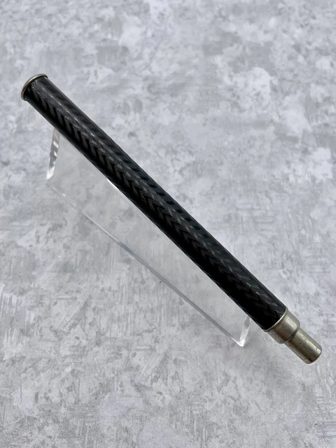 Vintage Eagle Arrow Retractable Dip Pen Holder Black Chased Enamel