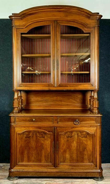 Elegante buffet parigino d'epoca Luigi Filippo in noce biondo circa 1830