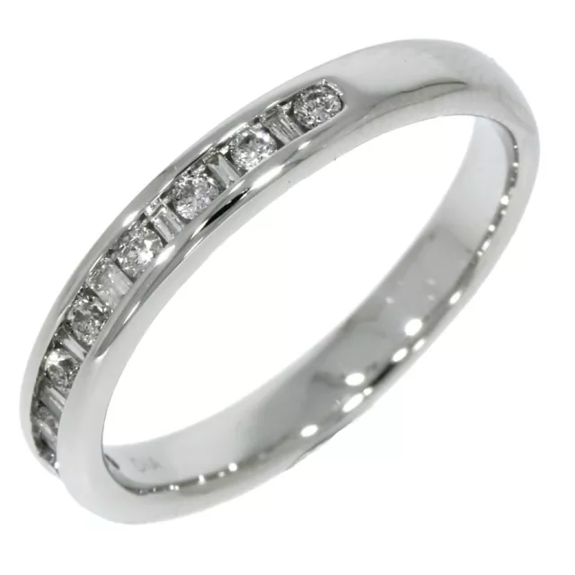 Ensemble de chaînes de bande de mariage diamant or blanc certifié 18 carats demi-éternité