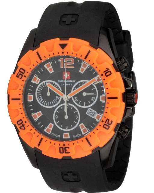 Swiss Milary by Chrono Sportivo Da Uomo (42 Mm) Con Quadrante Nero / Bracciale SM34082.01 - First Class Watches™ A