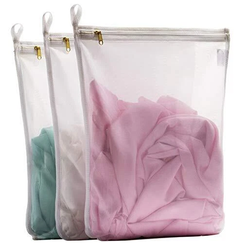 3 Pack 3 Medium Delicates Laundry Bags Bra Fine Mesh Wash Bag Use Ykk Zipper H
