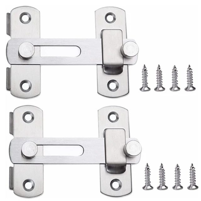 2 pack 4" Stainless Steel Gate Latches Safety Flip Sliding Barn Door Bolt N655