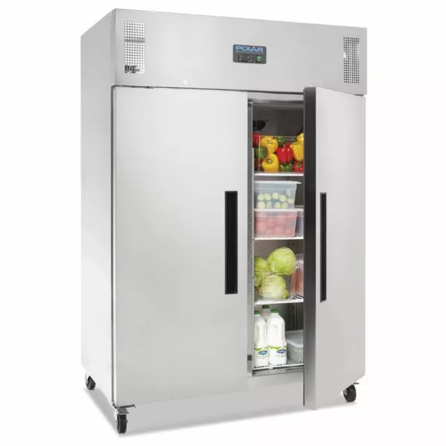 Polar Double Door Fridge Stainless Steel 1200 Litre Commercial Refrigerator 2