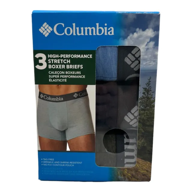 COLUMBIA BOXER BRIEFS Mens 3 Pack High Performance Stretch Size
