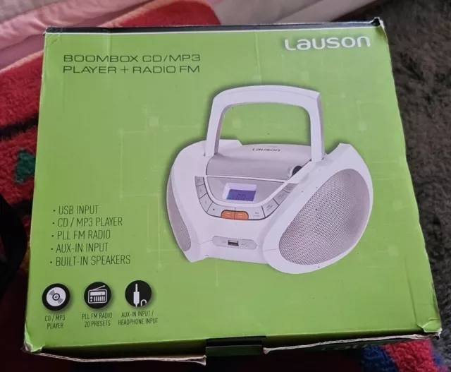 Lauson Boombox tragbar Stereo Radio USB Musik Anlage CD MP3 Player