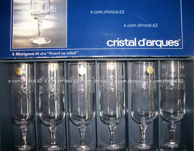 Cristal d'Arques coffret de 6 flutes a champagne modèle Matignon