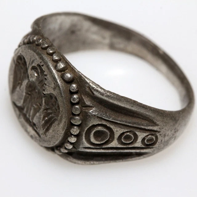 ANCIENT ROMAN LEGIONARY silver seal ring circa 100-400 A.D-Eagle ...
