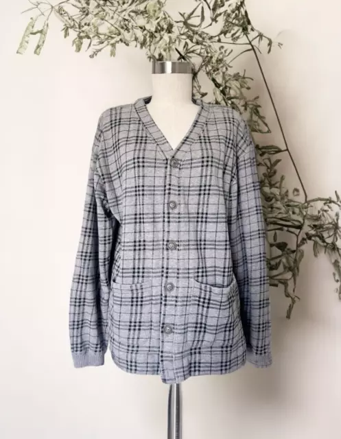 WOOLRICH Cardigan Sweater Button Down Women's 100% Cotton Long Sleeve Gray Sz M