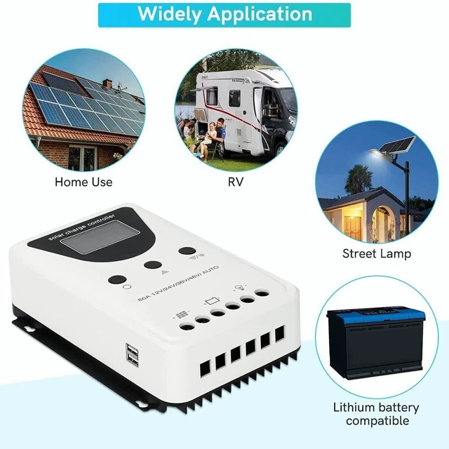 Control de carga funcionamiento energía solar 24,5*16,5*7 cm aleación de aluminio fuentes de alimentación