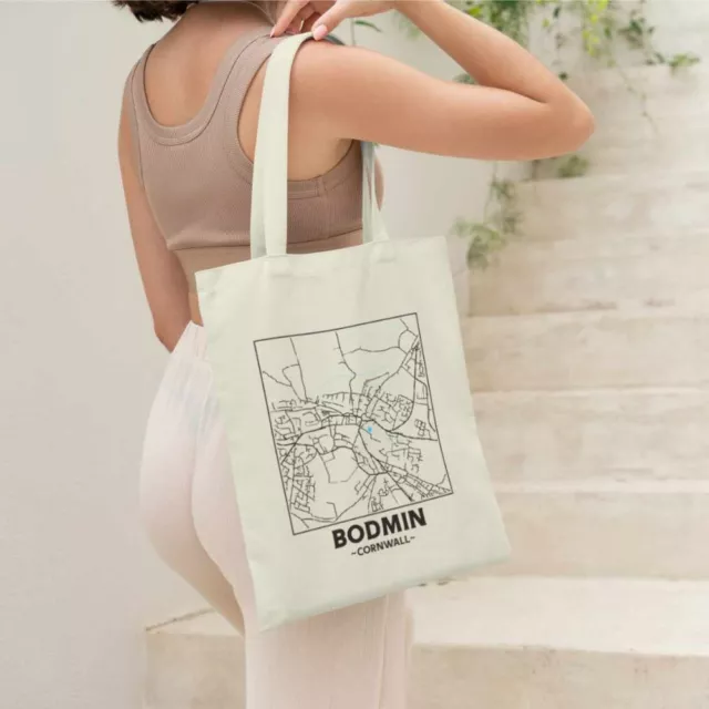 Bodmin - Cornwall City Street Map Tote Bag