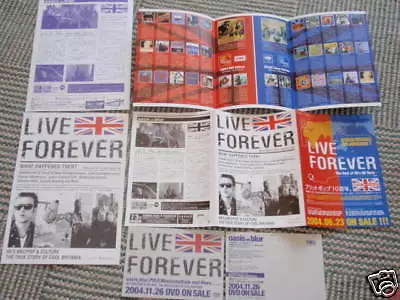 Rare OASIS BLUR Japan LIVE FOREVER DVD film flyer/postcard promo Liam Gallagher