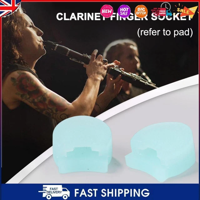 C- 5pcs Clarinet Thumb Rest Covers Finger Rest Protective Pads (Light Blue)
