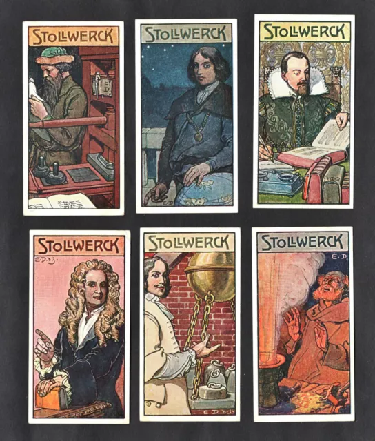 Stollwerck Heroes Album 1909 Card Set Ser 430 Inventor Gutenberg Newton Copernic
