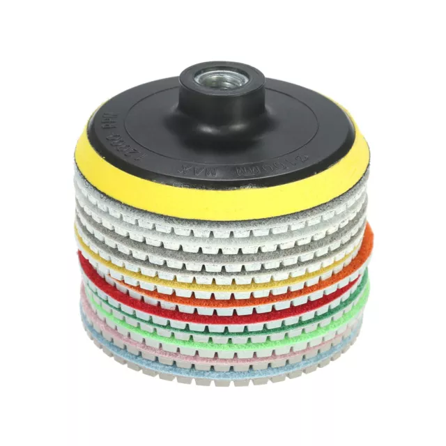 11pcs 4" Diamond  Polishing Pads Grinding Disc + 1pc Backing Pad E2K5