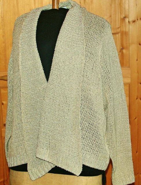 Cardigan Barbara Becker Taille 40 – Vert, Brodé, Col Cascade, Coton Confortable