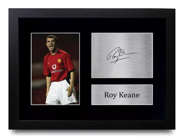 Roy Keane Signed A4 Framed Printed Autograph Man United Print Gift