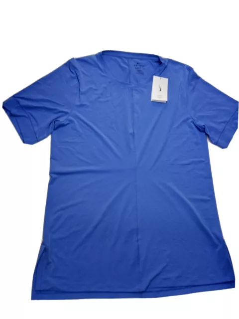 Nike Dri-Fit Yoga Lapis Purple T-Shirt DN4314-430 Mens S Small Slim Fit SS  $50